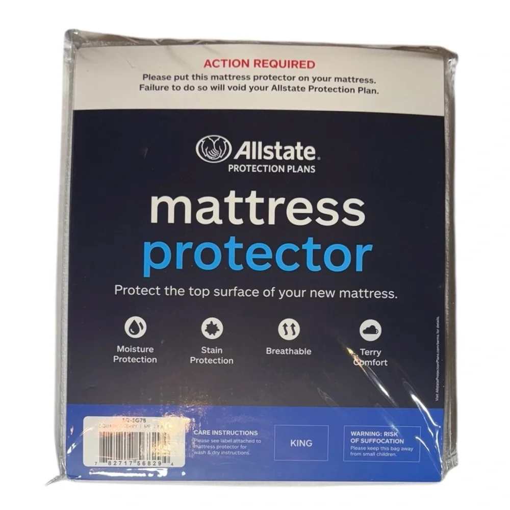 Square Trade Mattress Protector King Size White Terry Material
